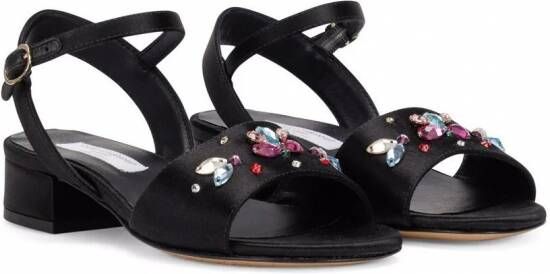 Dolce & Gabbana Kids Sandalen verfraaid met kristallen Zwart