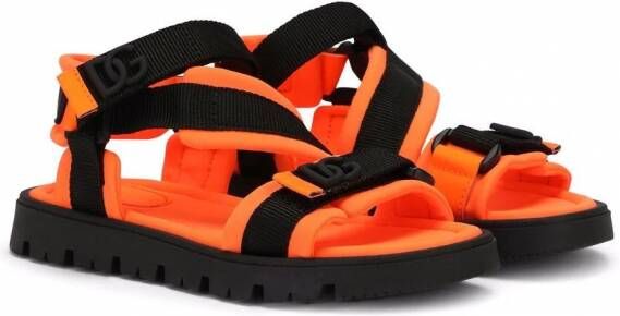 Dolce & Gabbana Kids Sandalen met klittenband Oranje