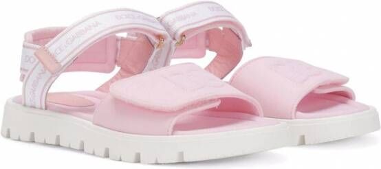 Dolce & Gabbana Kids Sandalen met klittenband Roze