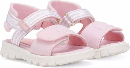 Dolce & Gabbana Kids Sandalen met klittenband Roze