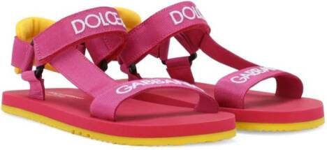 Dolce & Gabbana Kids Sandalen met klittenband Roze