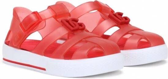 Dolce & Gabbana Kids Waterschoenen met logo Rood