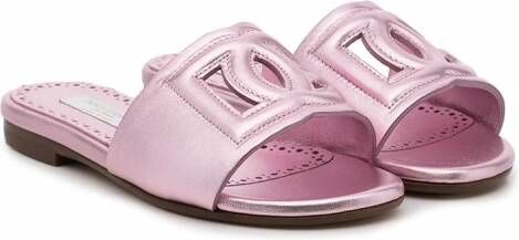 Dolce & Gabbana Kids DG Millenials leren sandalen Roze