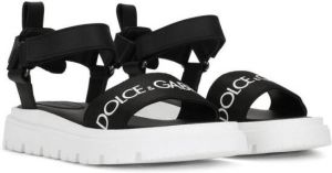 Dolce & Gabbana Kids Sandalen met logoband Zwart