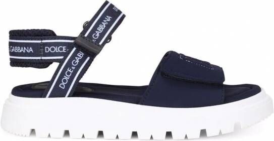 Dolce & Gabbana Kids Sandalen met klittenband Blauw