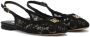 Dolce & Gabbana Kids Slingback sandalen met DG-logo met kant Zwart - Thumbnail 1