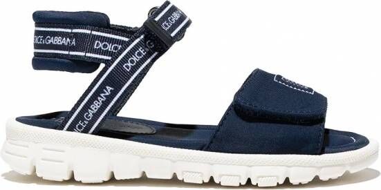 Dolce & Gabbana Kids Sandalen met logoprint Blauw