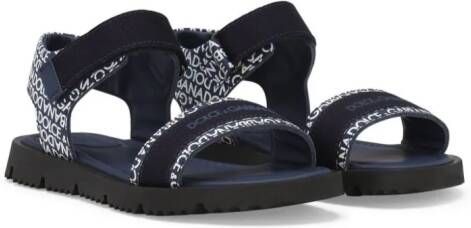 Dolce & Gabbana Kids Sandalen met logoprint Blauw