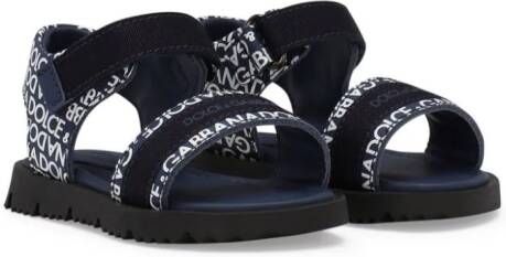 Dolce & Gabbana Kids Sandalen met logoprint Blauw