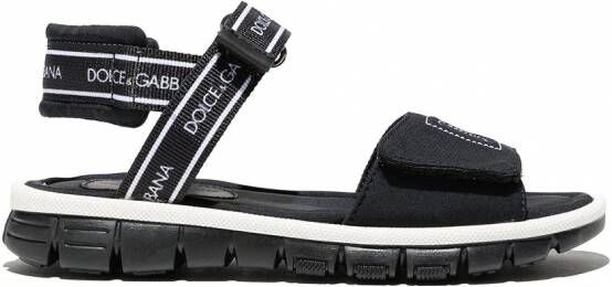 Dolce & Gabbana Kids Sandalen met logoprint Zwart