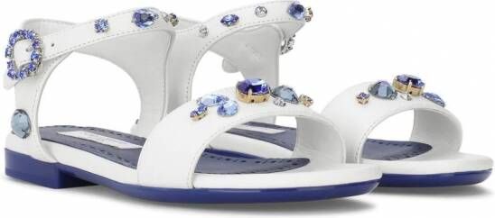 Dolce & Gabbana Kids Sandalen verfraaid met stras Wit