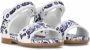 Dolce & Gabbana Kids Leren sandalen met Majolica-print Wit - Thumbnail 1