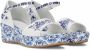 Dolce & Gabbana Kids Leren sandalen met Majolica-print Wit - Thumbnail 1