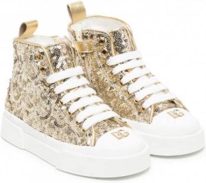 Dolce & Gabbana Kids Sneakers verfraaid met pailletten Goud