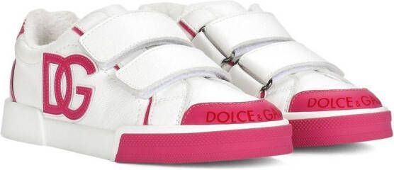 Dolce & Gabbana Kids Portofino Light leren sneakers Wit