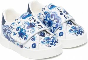 Dolce & Gabbana Kids Sneakers met bloe print Blauw