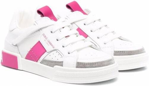 Dolce & Gabbana Kids Sneakers met colourblocking Wit