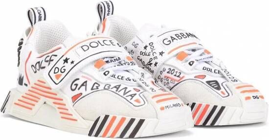 Dolce & Gabbana Kids Sneakers met graffiti-print Wit