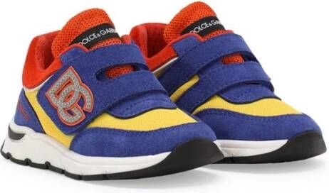 Dolce & Gabbana Kids Sneakers met klittenband en logo-applicatie Geel