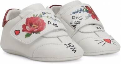 Dolce & Gabbana Kids Sneakers met bloe print Wit