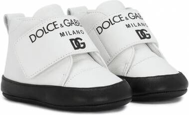 Dolce & Gabbana Kids DG milano leren sneakers Wit