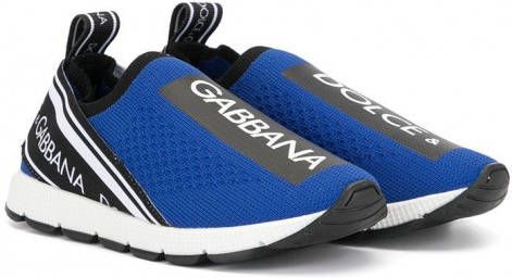 Dolce & Gabbana Kids Sneakers met logo Blauw