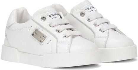 Dolce & Gabbana Kids Portofino Light leren sneakers Wit