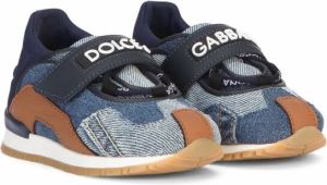 Dolce & Gabbana Kids Sneakers met patchwork Blauw