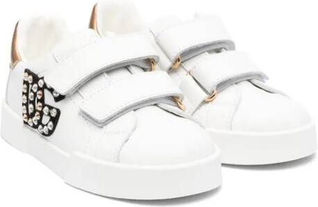 Dolce & Gabbana Kids Sneakers verfraaid met kristallen Wit