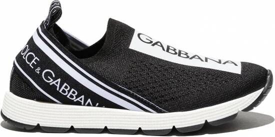 Dolce & Gabbana Kids Soksneakers met logo Zwart