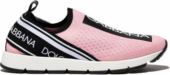 Dolce & Gabbana Kids Soksneakers met logoprint Roze