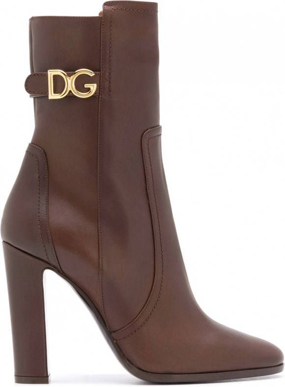 Dolce \u0026 Gabbana Laarzen met logoplakkaat Bruin - Schoenen.nl