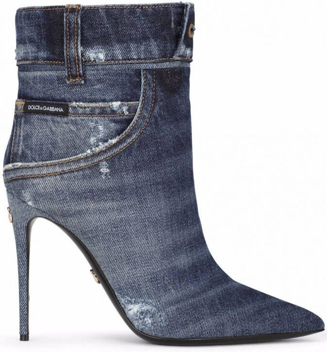 Dolce & Gabbana Denim enkellaarzen Blauw