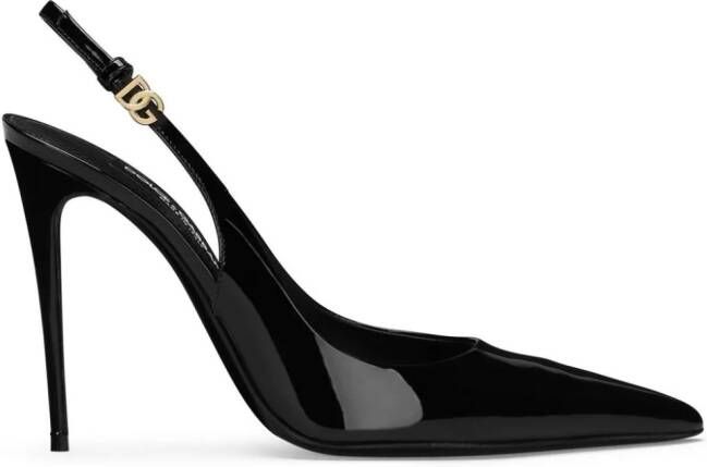 Dolce & Gabbana DNA lakleren slingback pumps Zwart