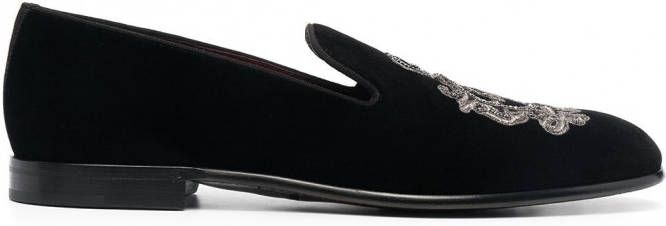 Dolce & Gabbana Leonardo slippers met geborduurd logo Zwart