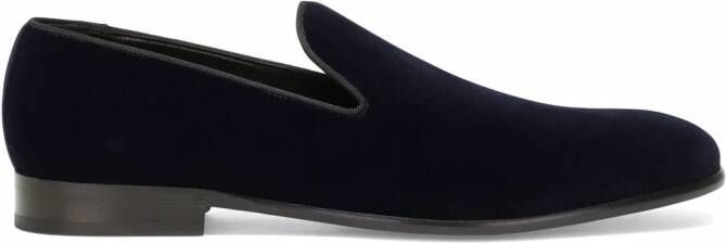 Dolce & Gabbana Fluwelen slippers met open hiel Blauw