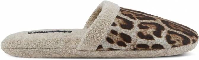 Dolce & Gabbana Slippers met luipaardprint Beige