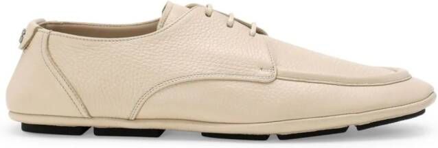 Dolce & Gabbana Leren derby schoenen met logoprint Beige