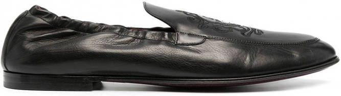 Dolce & Gabbana Geborduurde Leren Loafers Slip-On - Foto 3
