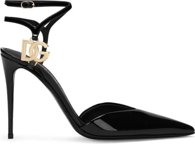 Dolce & Gabbana Leren pumps met logoplakkaat Zwart