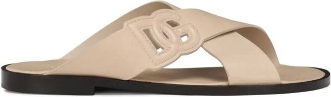 Dolce & Gabbana Leren sandalen Beige