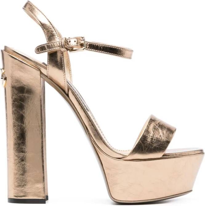 Dolce & Gabbana Leren sandalen Goud