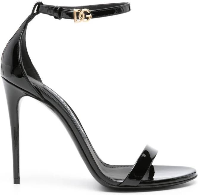 Dolce & Gabbana Leren sandalen Zwart