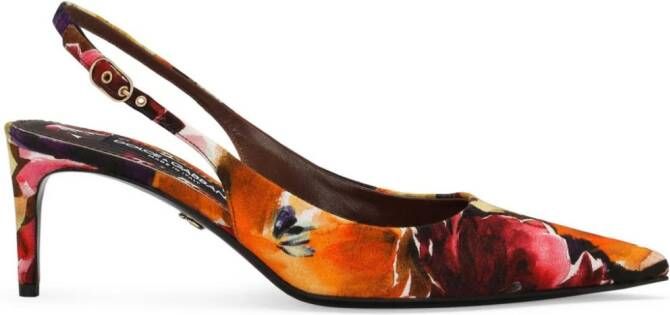 Dolce & Gabbana Leren slingback pumps Oranje