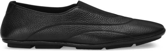 Dolce & Gabbana Leren slippers met textuur Zwart