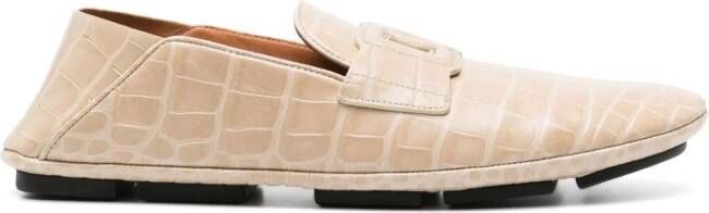 Dolce & Gabbana Loafers met krokodillenleer-reliëf Beige