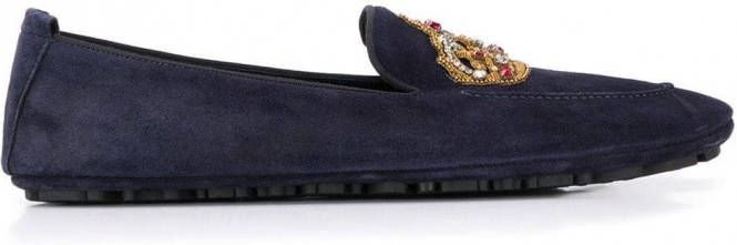 Dolce & Gabbana Loafers met kroon patch Blauw