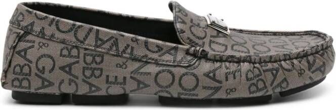 Dolce & Gabbana Loafers met logoplakkaat Grijs