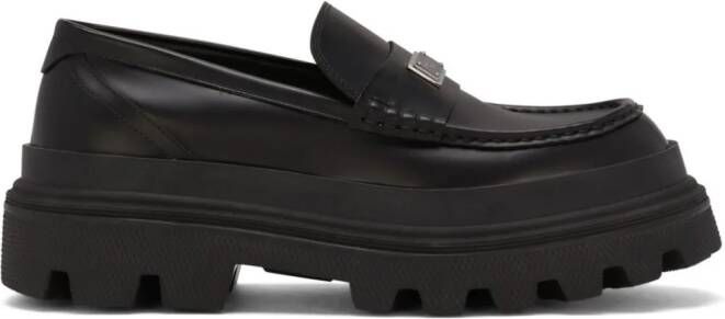 Dolce & Gabbana Loafers met logoplakkaat Zwart