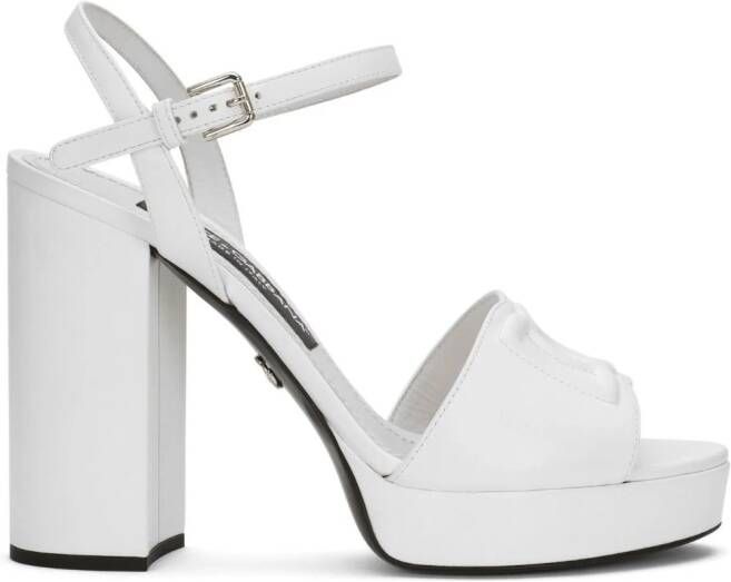 Dolce & Gabbana 85 mm Keira sandalen met plateauzool Wit
